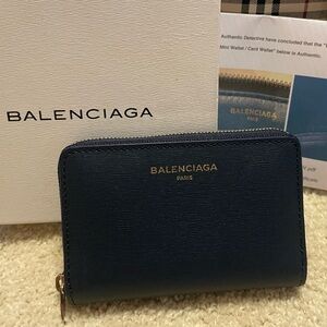 Balenciaga zip around cardholder navy with box excellent condition